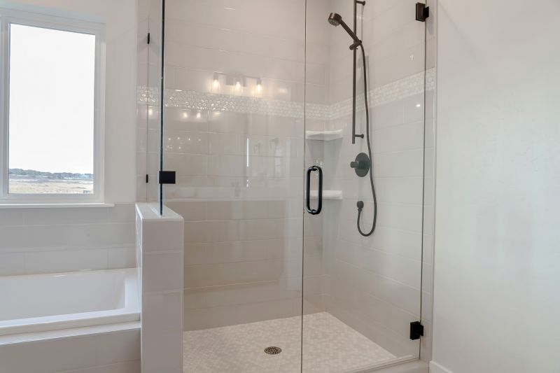 Corner Shower with Glass Doors