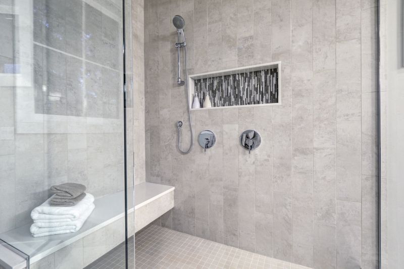 Corner Shower with Built-in Seating